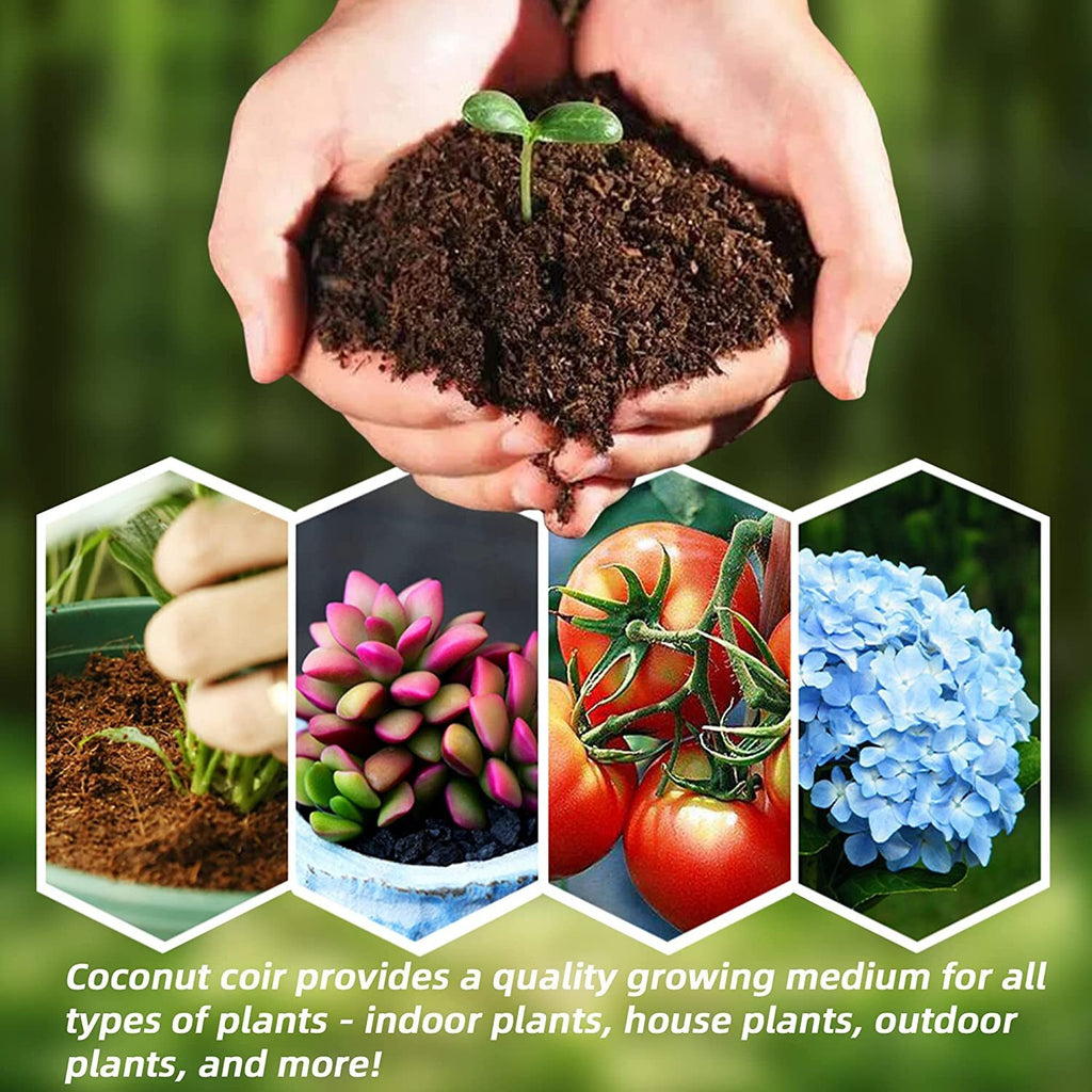 Organic Coco Coir Bricks Lot 1-16 Coconut Fiber Growing Medium Potting Soil Pets