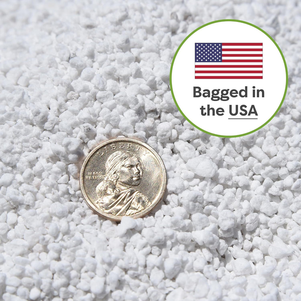 Enhance Your Plants' Growth with Organic Perlite by  - 8Qts for Optimal Drainage in Indoor & Outdoor Containers!