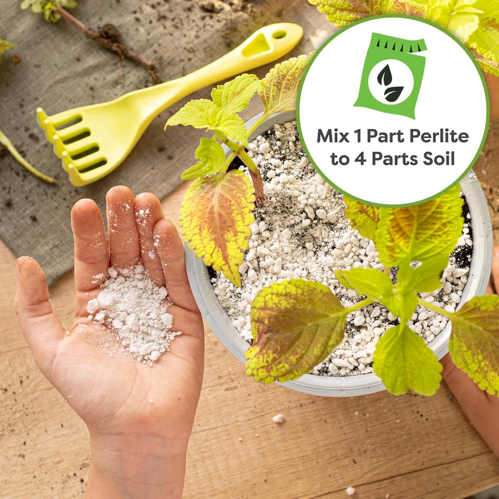 Enhance Your Plants' Growth with Organic Perlite by  - 8Qts for Optimal Drainage in Indoor & Outdoor Containers!