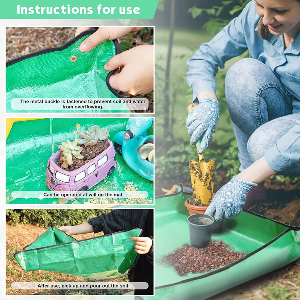 Versatile Waterproof Gardening Mat for Easy Succulent Repotting and Plant Transplanting - 30-100CM Size Options