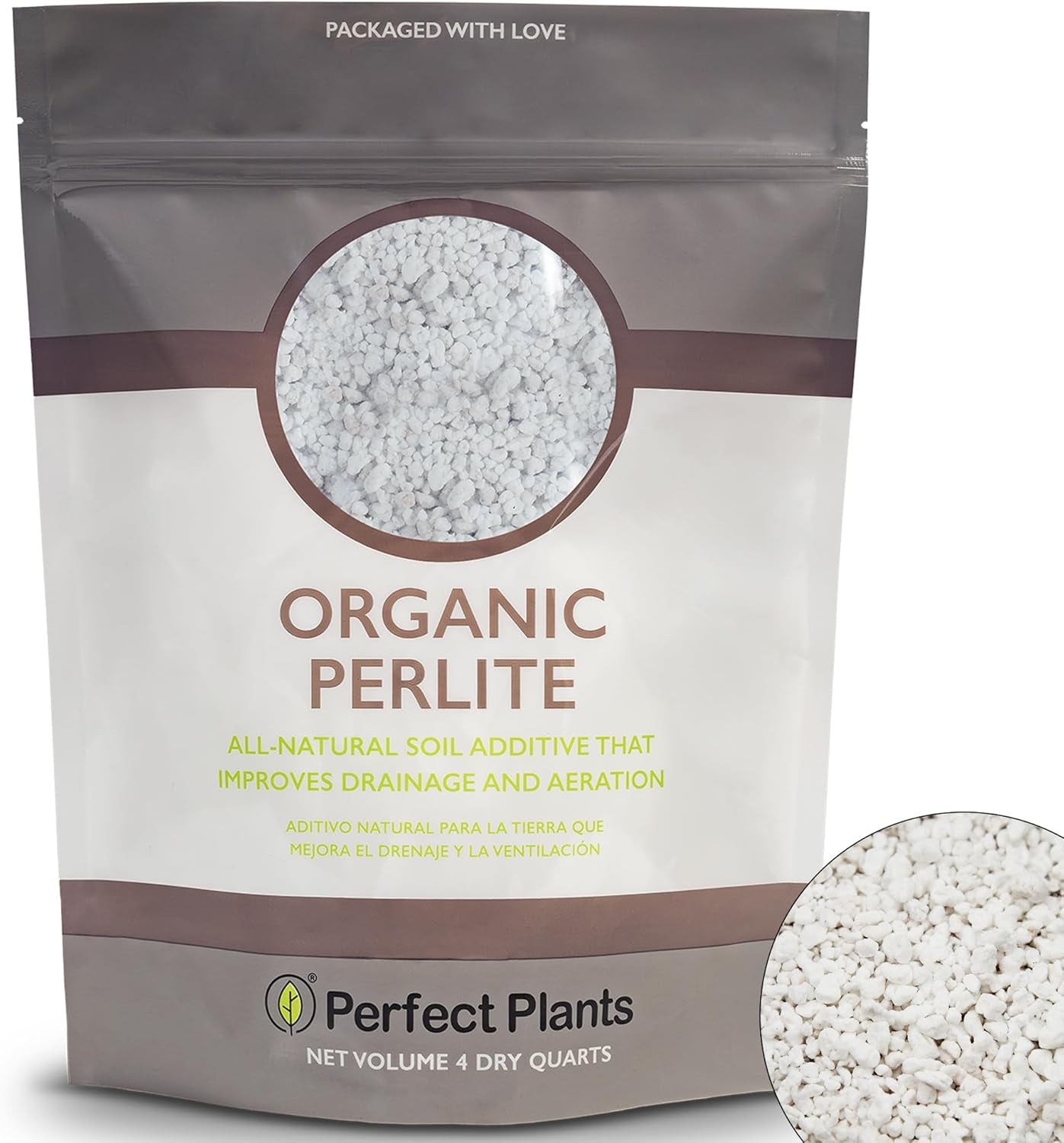 Enhance Your Plants' Growth with Organic Perlite by  - 8Qts for Optimal Drainage in Indoor & Outdoor Containers!